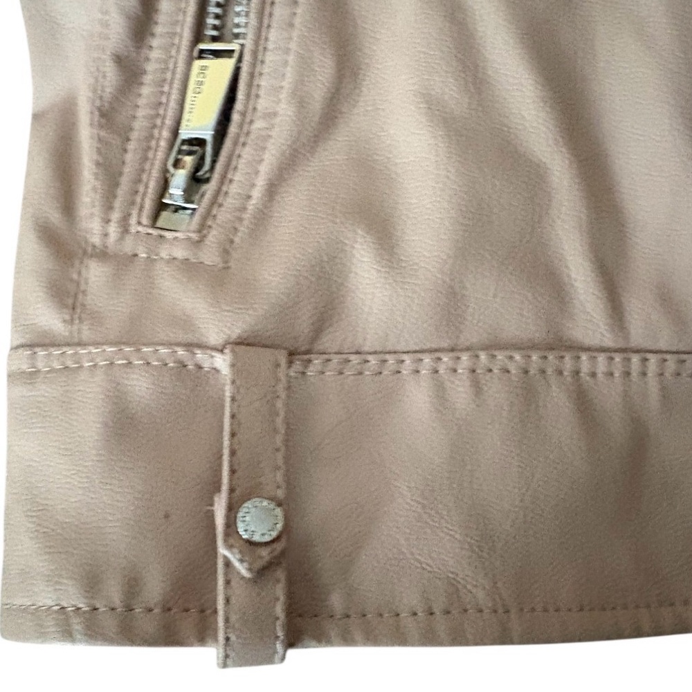 BCBGeneration Faux Leather Blush Pink Moto Jacket Size Medium - Picture 4 of 7